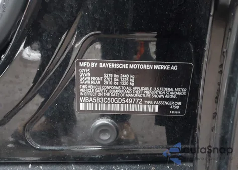 2016 BMW 535I xDrive z USA, uszkodzony, nr VIN WBA5B3C50GD549772